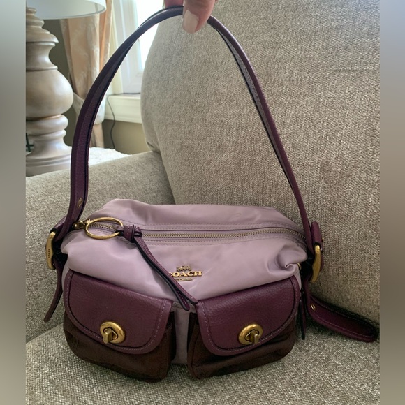 Coach Bags Coach Colorblock Nylon Cargo Shoulder Bag In Lilacmulti